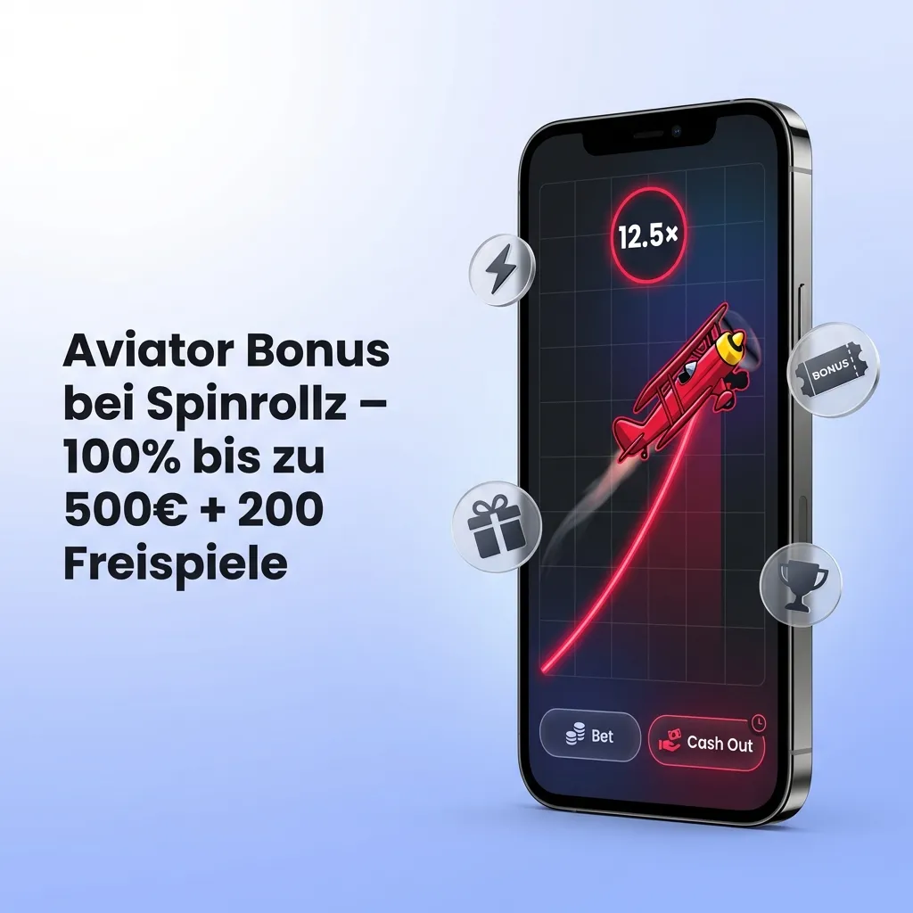 Spinrollz Casino welcome bonus: 100% up to 500€ plus 200 free spins for new players including Aviator game