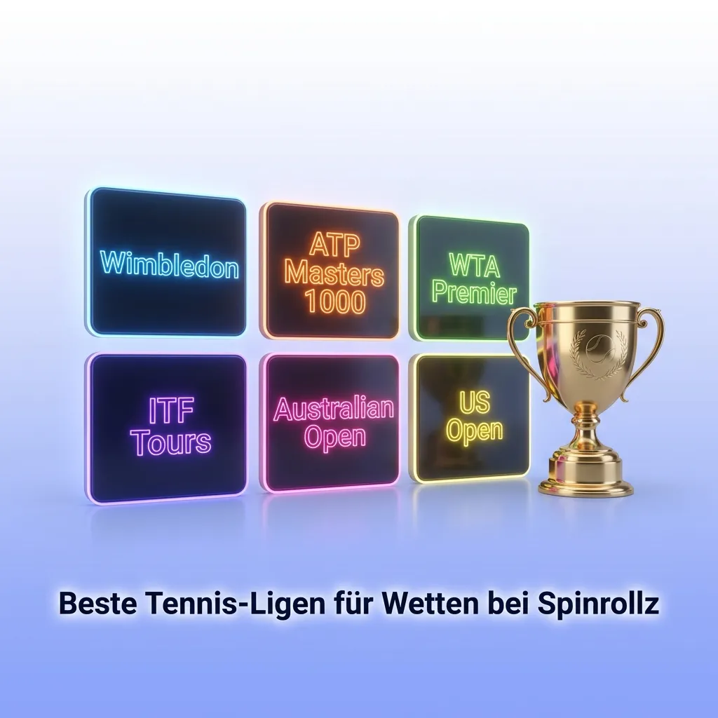 Tennis tournament betting options at Spinrollz including Grand Slams, ATP, WTA tours, and international competitions.
