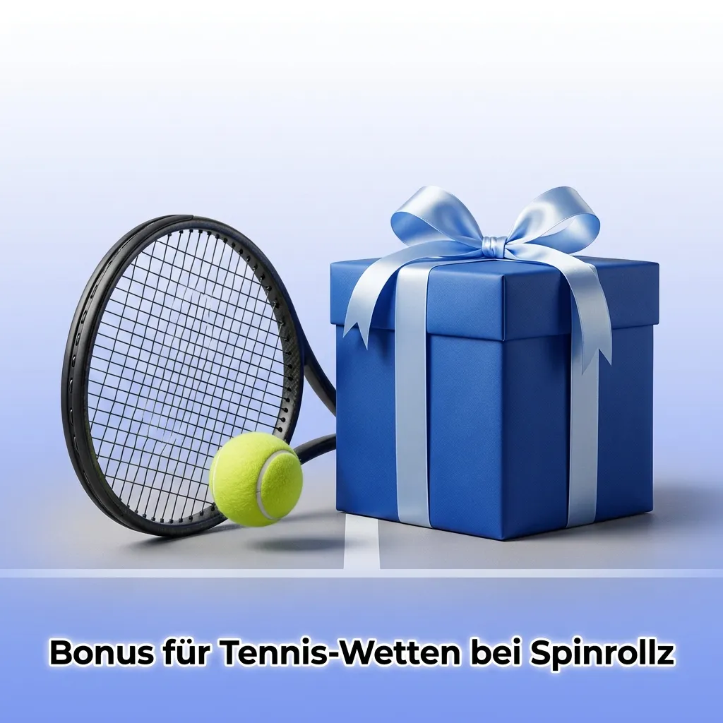 Spinrollz tennis betting bonus offer showing 100€ welcome promotion for new customers on ATP and WTA events