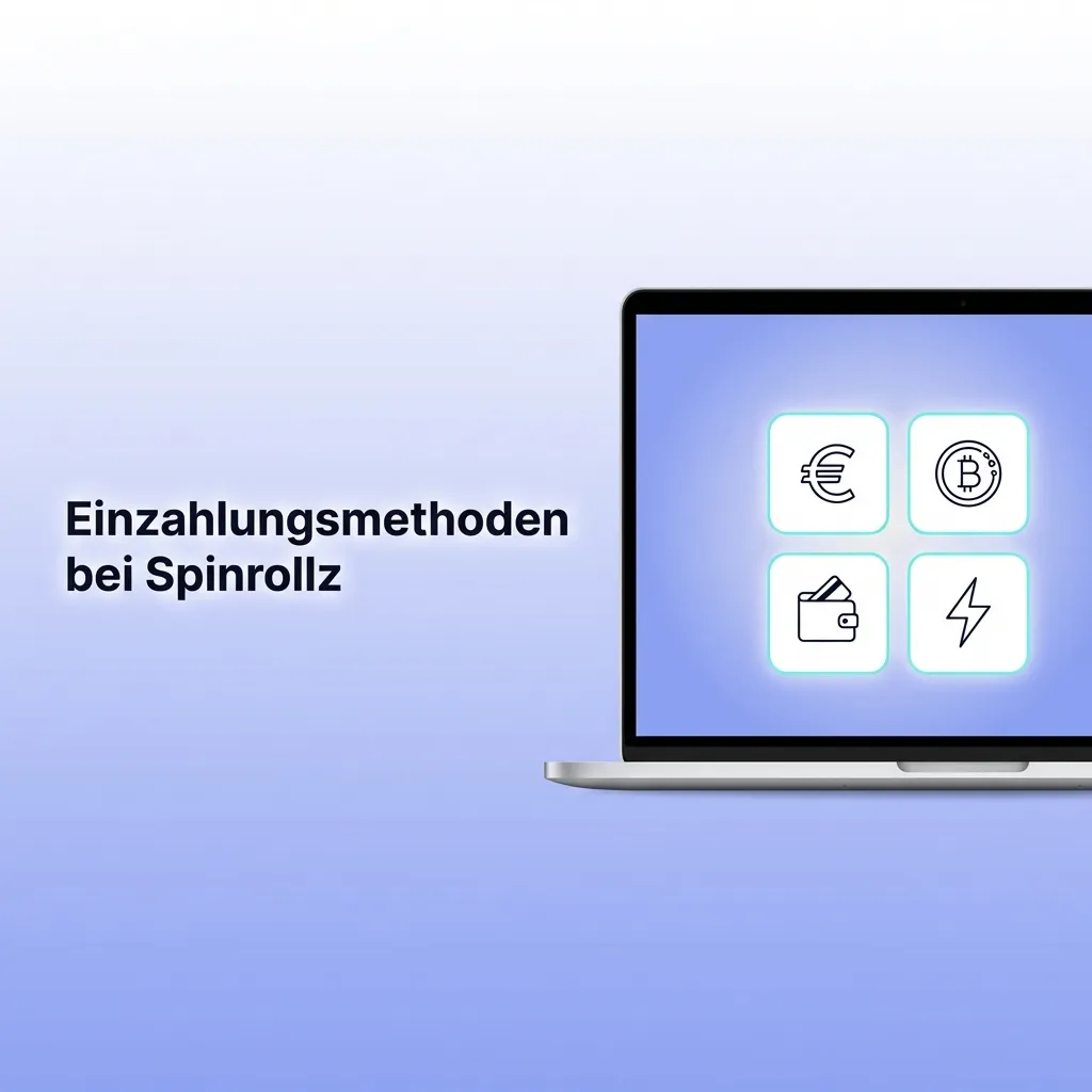 Spinrollz payment methods interface showing deposit options including cards, e-wallets, and bank transfers