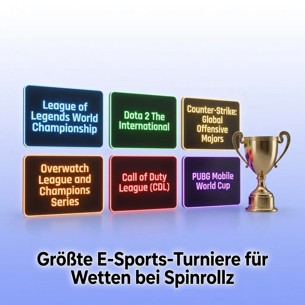 Major e-sports tournaments for betting at Spinrollz including CS2, Dota 2, League of Legends, Valorant and other games