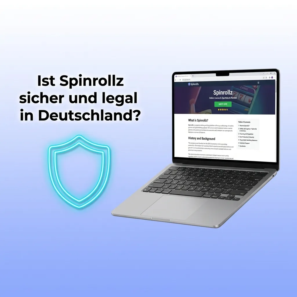 Spinrollz Casino-Logo mit Sicherheitsschloss-Symbol und Lizenzsiegel für legales Online-Glücksspiel in Deutschland