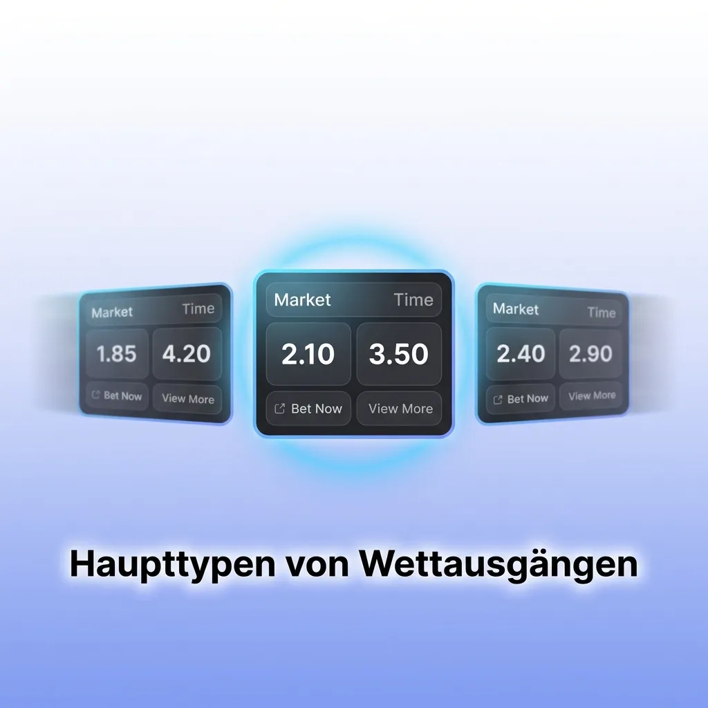 Diagram showing main betting outcome types: Over/Under, Handicap, Both Teams to Score, and Correct Score options