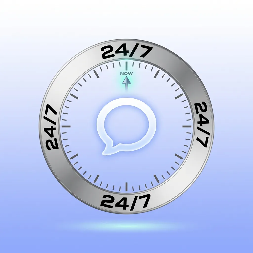 Live-Chat-Support symbol on screen showing 24/7 customer service availability with instant messaging feature