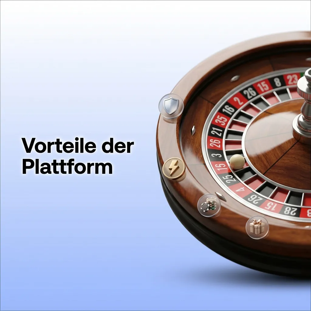 Platform benefits overview showing fast payments, mobile interface, German support, verified games, and payment options