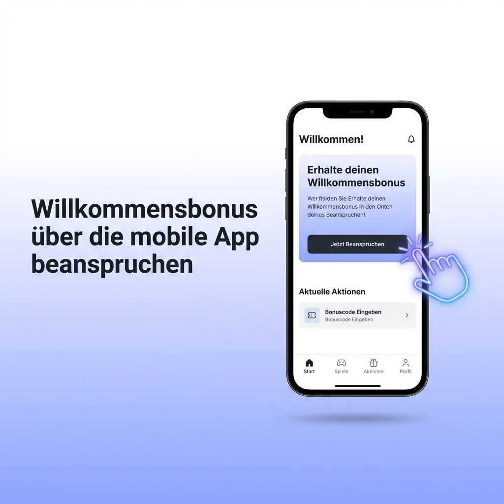 Mobile app interface showing registration and deposit process for claiming welcome bonus on smartphone