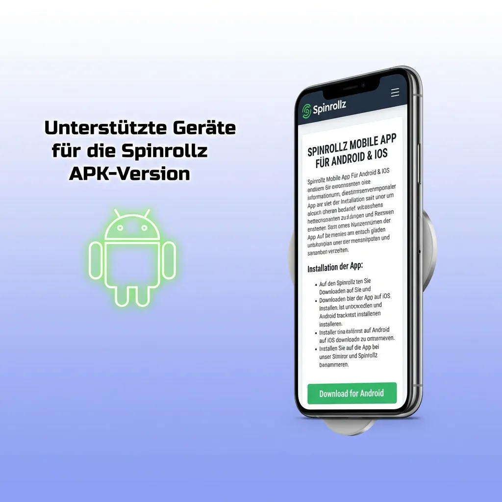 Tabelle zeigt kompatible Android-Geräte für Spinrollz APK: Samsung, Sony, Huawei, OnePlus, Oppo, Google, Xiaomi, Poco