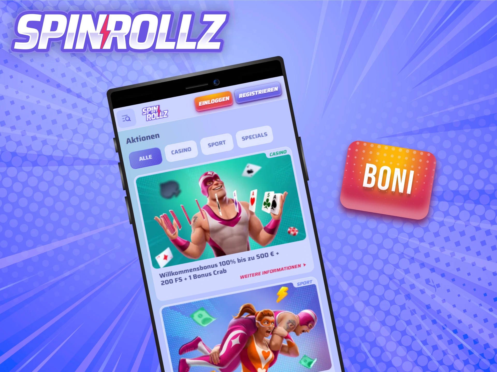 Sichere dir attraktive Boni für mobile Spieler in der Android Spinrollz App.
