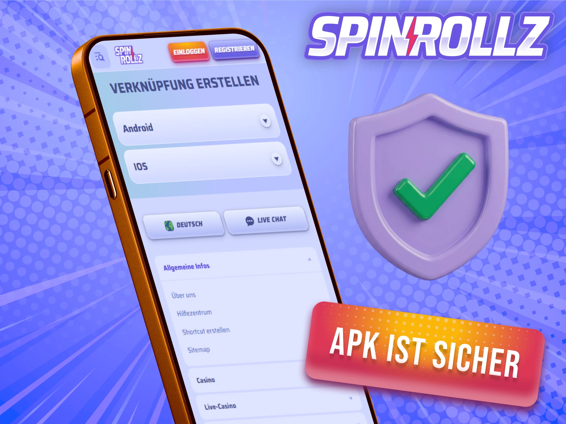 Erfahre warum der Download der Spinrollz APK absolut sicher ist.