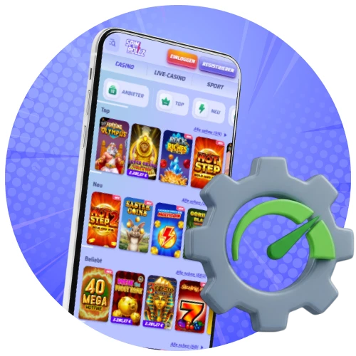 Genieße die optimierte Geschwindigkeit für ein flüssiges Spielerlebnis in der Spinrollz App.