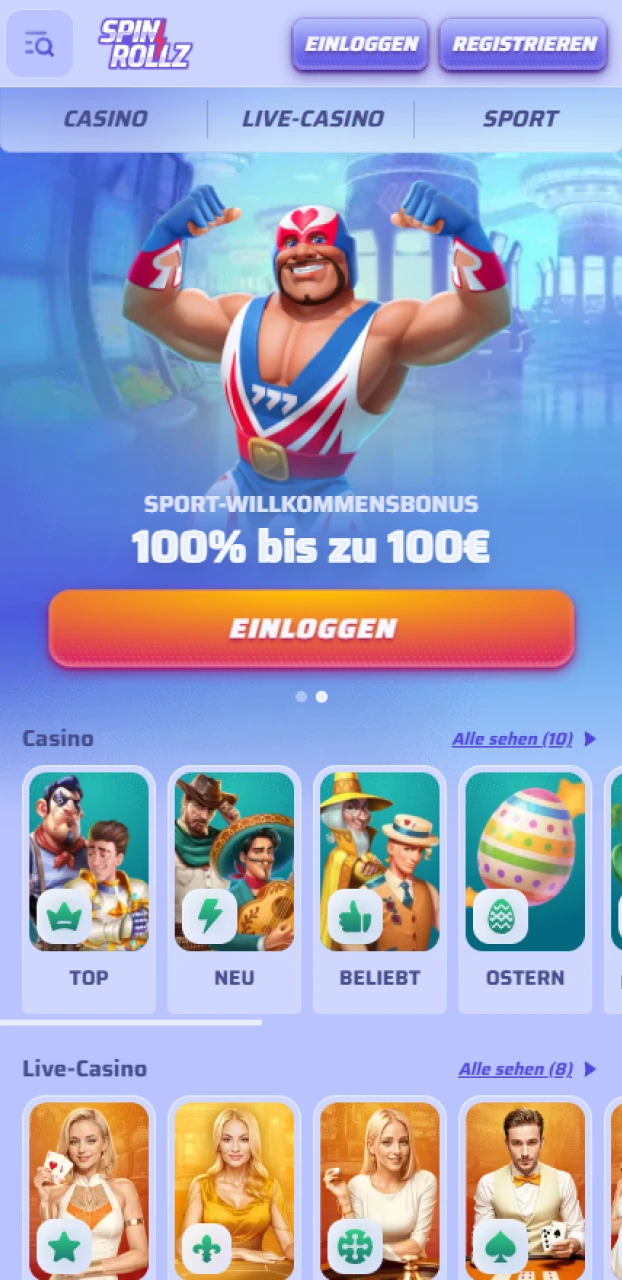 Starte deine ersten sicheren Gewinne in der Spinrollz iOS App.