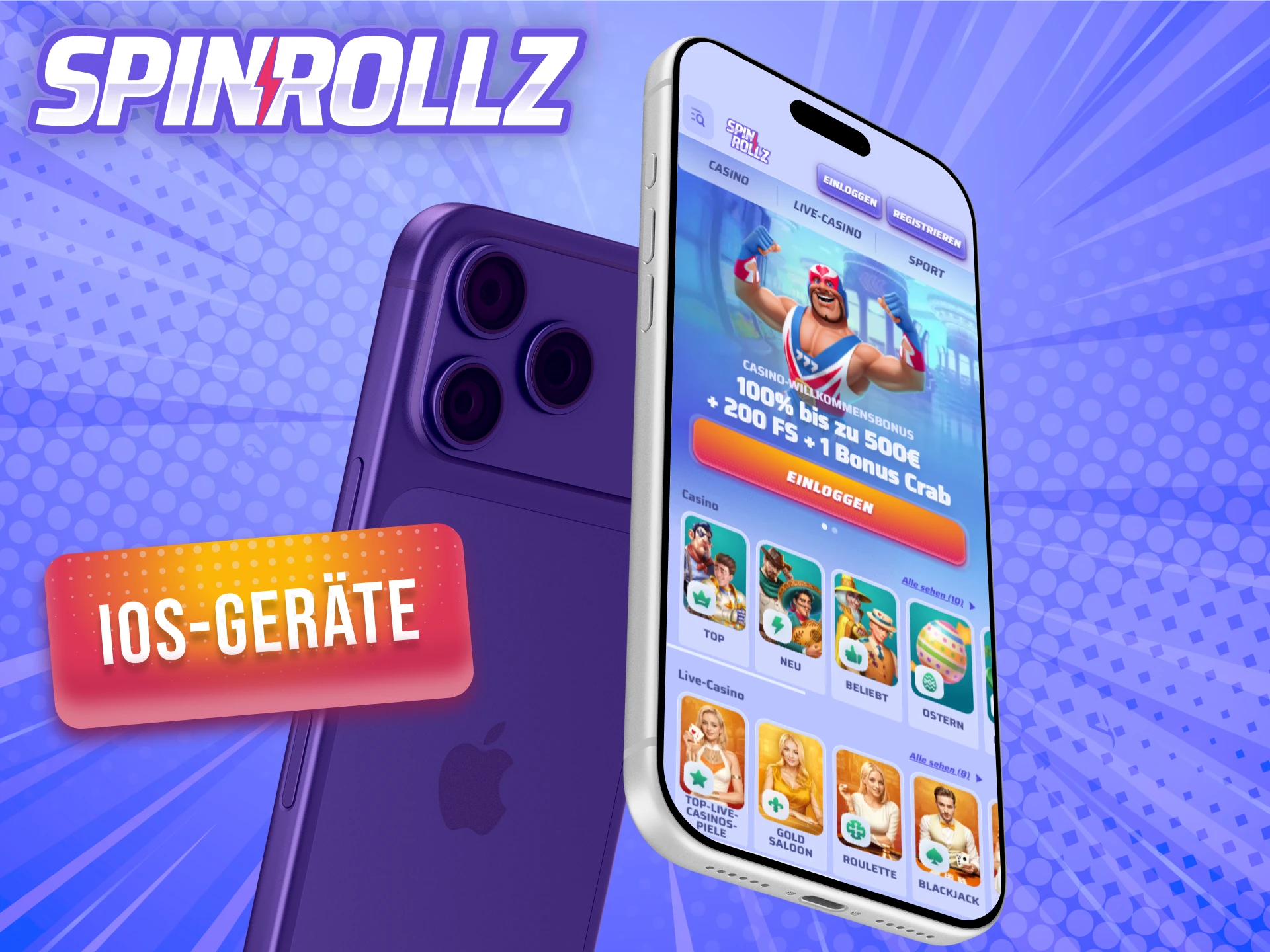 Schau dir die Liste der passenden iOS für die Spinrollz App an.