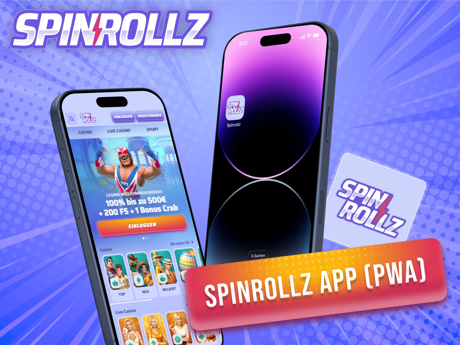 Nutze den schnellen Weg über die Spinrollz PWA auf deinem iOS-Handy.