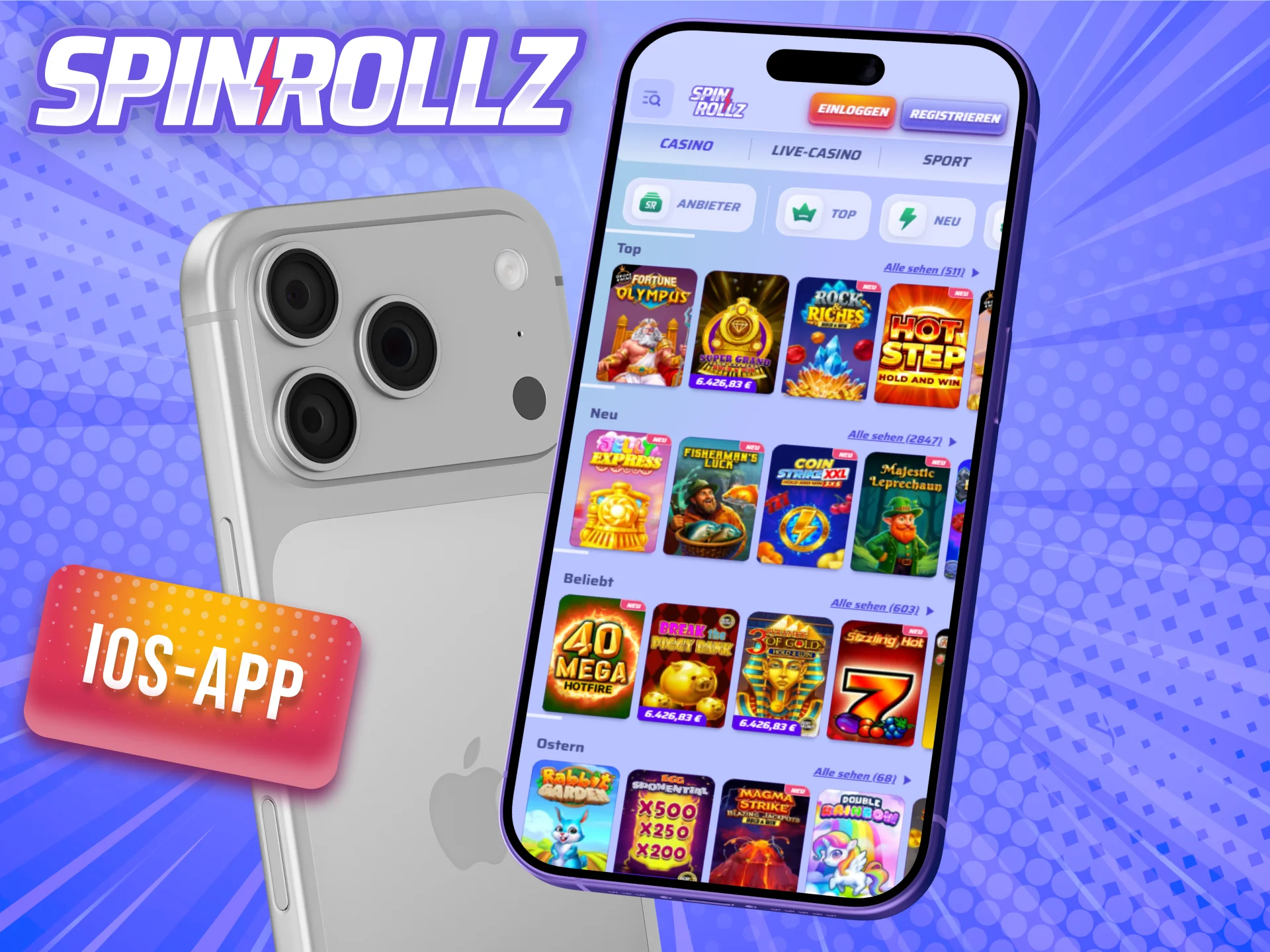 Installieren Sie die Spinrollz-App für iOS.