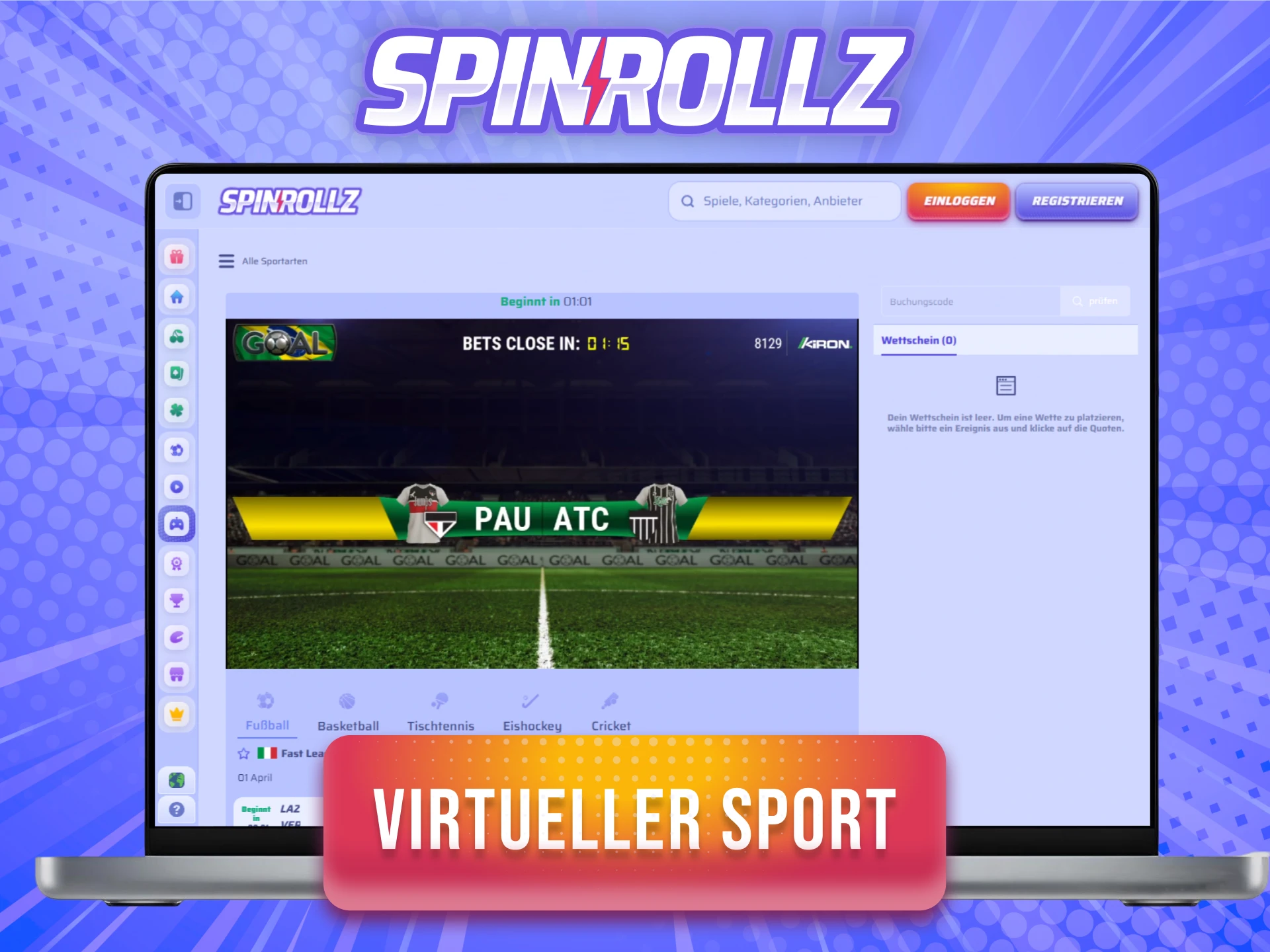 Gewinne bei virtuellem Sport auf der Plattform von Spinrollz.