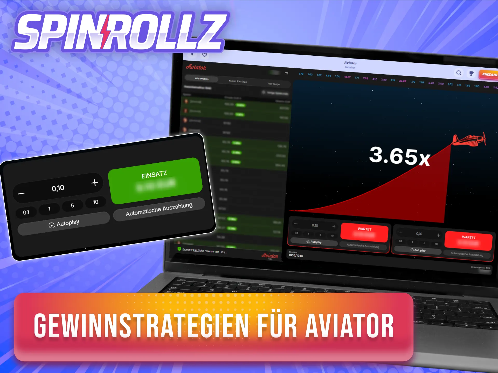 Nutze clevere Taktiken und erhöhe deine Gewinnchancen bei Aviator auf Spinrollz.