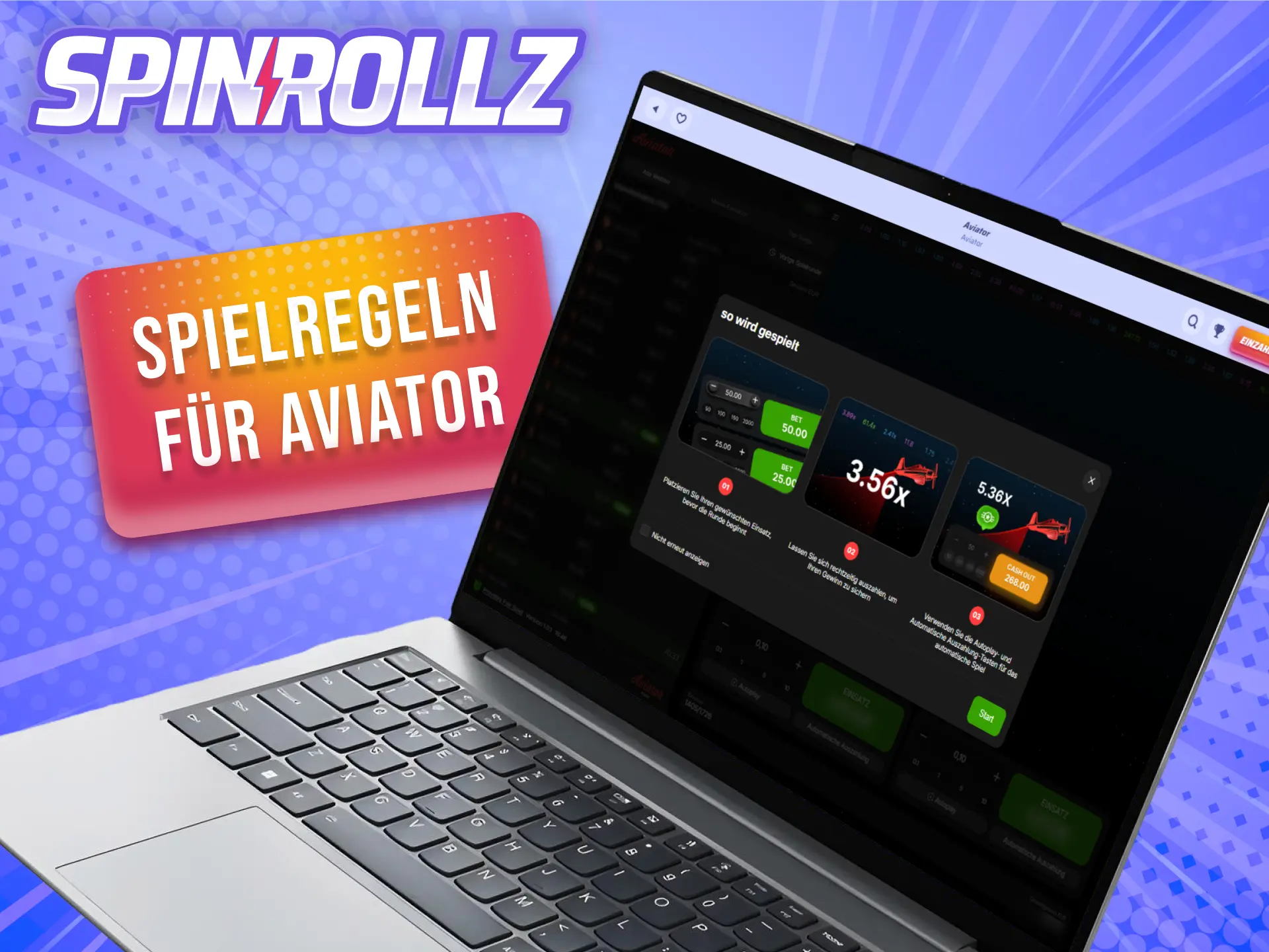 Mache dich mit den Grundlagen vertraut, um die Runden bei Aviator auf Spinrollz zu meistern.