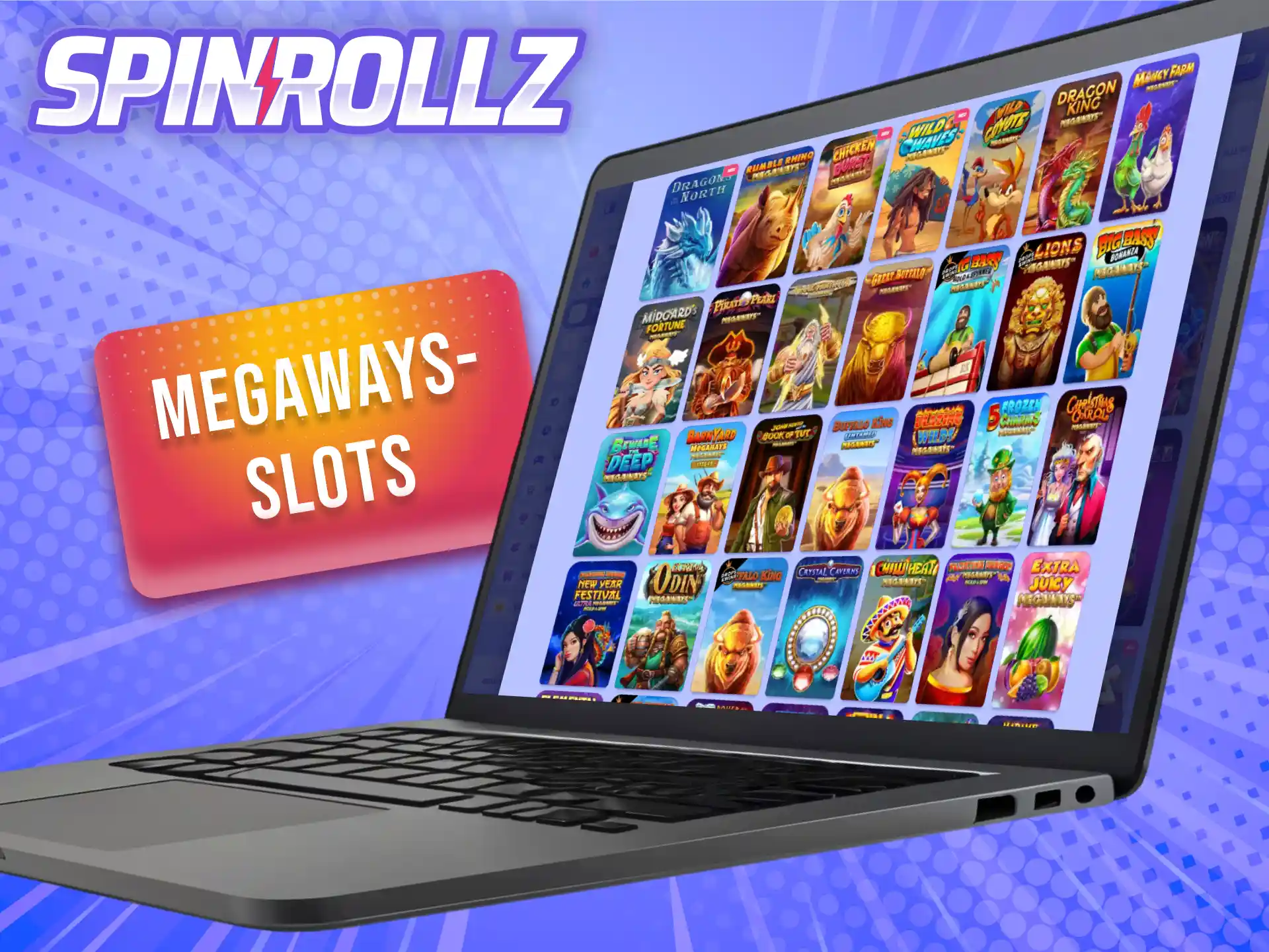 Nutze bei Spinrollz auf den modernen Megaways-Slots tausende Gewinnwege im Casino.