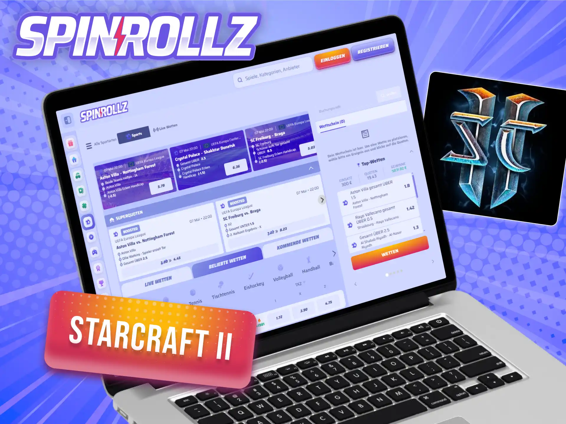 Gewinne deine StarCraft II Wetten im E-Sports-Sektor von Spinrollz Deutschland.