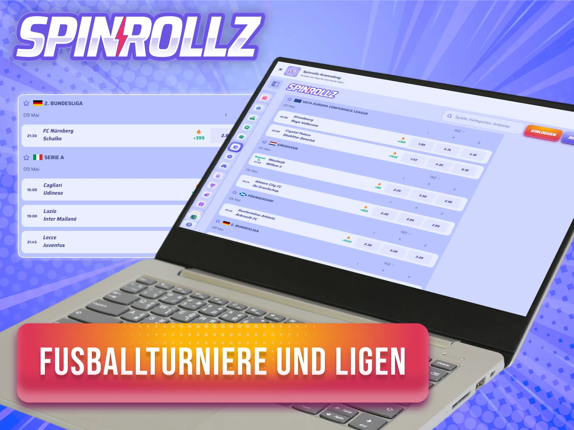 Wette auf beliebte Fußballturniere bei Spinrollz und entdecke die besten Ligen.