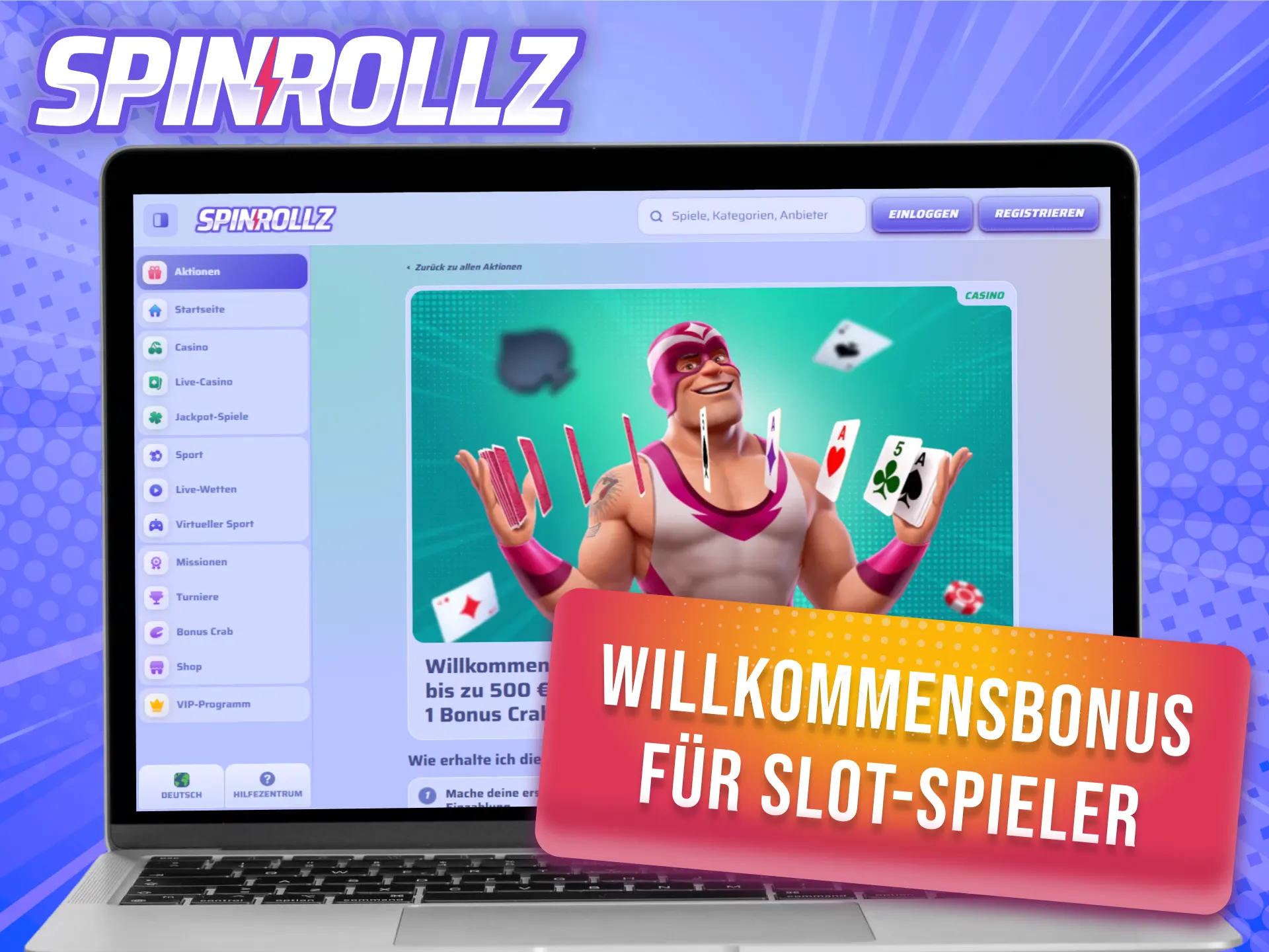 Sichere dir den attraktiven Ersteinzahlungsbonus für noch mehr Spielspaß an den Spinrollz Slots.
